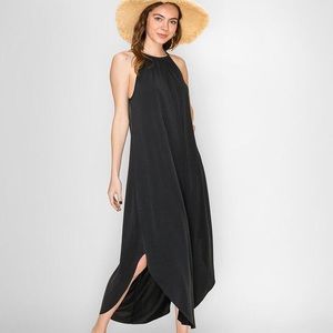 Blush Colored Double Zero High Neck Maxi Dress